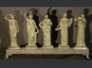 Bronze Figural Group - Desc: Classical women dressed in peplos